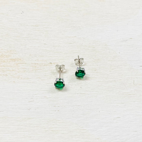 SS May Birthstone Stud Earrings