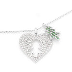 Fashion CZ Christmas Tree Heart Necklace