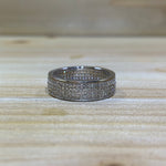 Sterling Silver CZ Thick Band Ring