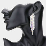 Fashion Rhinestone Fringe Drop Earrings