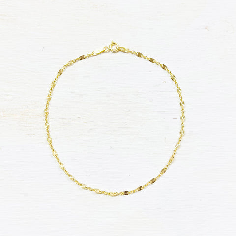 Sterling Silver Gold Overlay Anklet