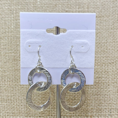 Silver Tone Double Circle Dangle