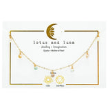 Lotus & Luna Dewdrop Necklace- Healing & Imagination
