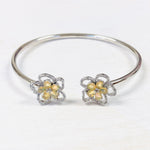 Sterling Silver Estate Open Cuff Flower Bracelet