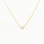 SS Small Circle CZ Necklace 16-18”