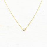 SS Small Circle CZ Necklace 16-18”