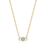 Gold Orb Amazonite Link Necklace