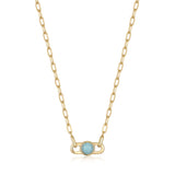 Gold Orb Amazonite Link Necklace
