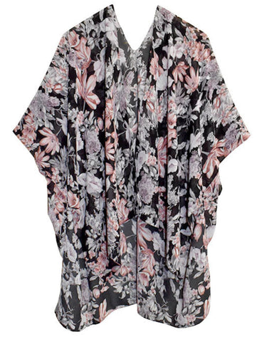 Kimono-Black/Pink Floral