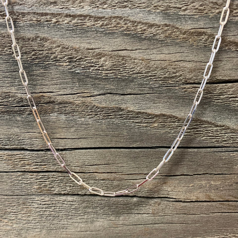 Sterling Silver Thin 20" Paper Clip Chain