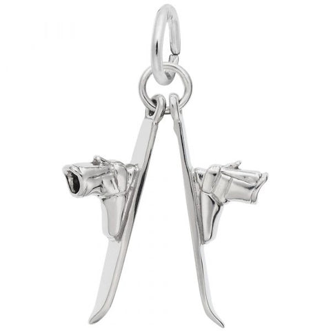 Sterling Silver Skis Charm