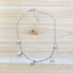 Sterling Silver Pearl Dangle Anklet