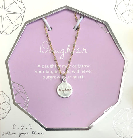 Daughter Shimmer Charm Necklace