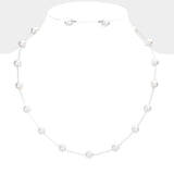 Fashion Pearl Station Necklace Set