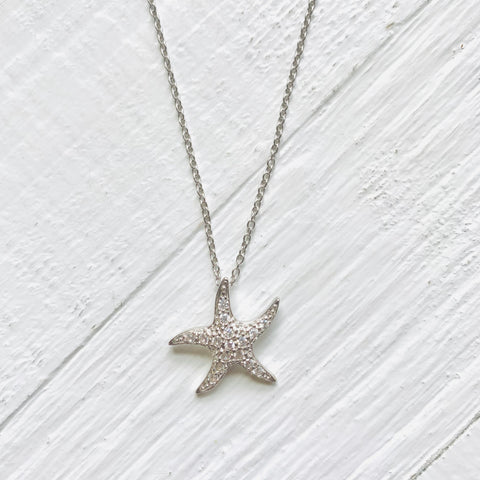 Sterling silver studded starfish