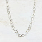 Sterling Silver Estate Large Open Link Chain Necklace