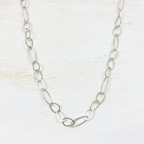 Sterling Silver Estate Large Open Link Chain Necklace