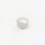 Sterling Silver Estate Thick Band w/ Stones Ring