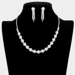 Fashion Rhinestone Pearl Accented Necklace Set