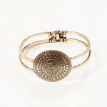 Fashion Gold Tone Flower Hinge Bracelet