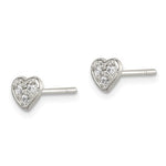 Sterling Silver Children’s CZ Heart Post Earrings