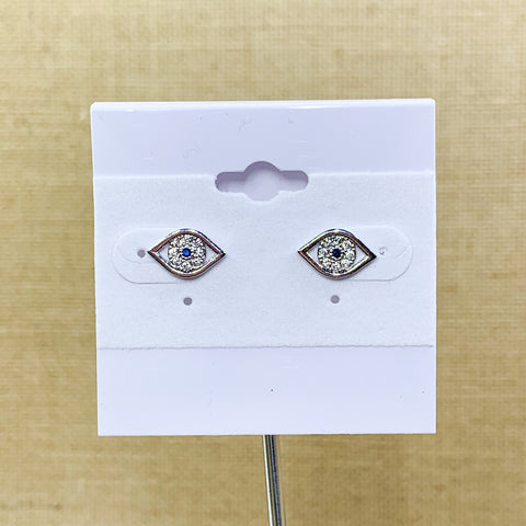 Silver Tone Evil Eye Fashion Studs