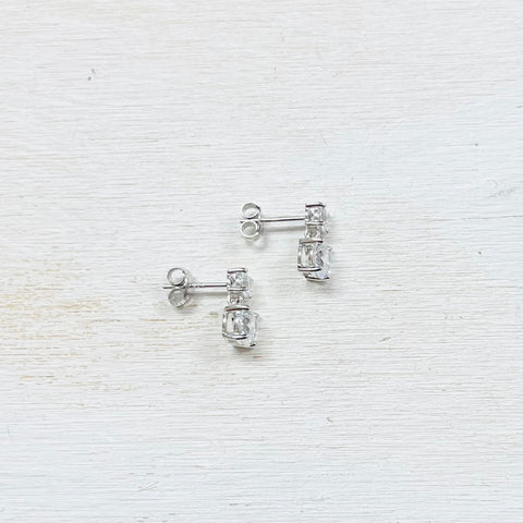 SS CZ Dangle Earrings