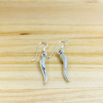 Sterling Silver Italian Horn Dangle Earrings