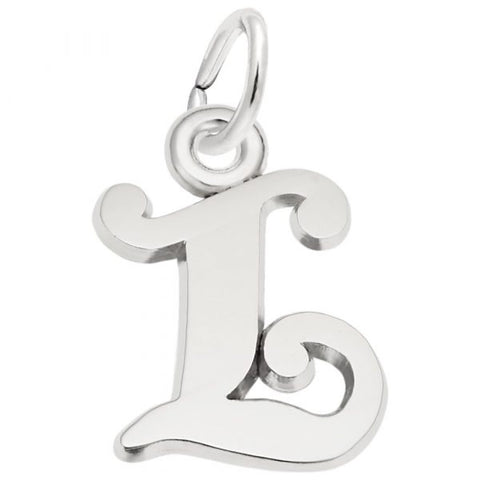 Sterling Silver Curly Initial L Accent Charm