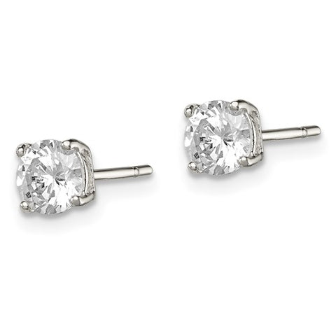 Sterling Silver CZ 5mm Studs