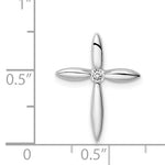 Sterling Silver Center CZ Cross Necklace