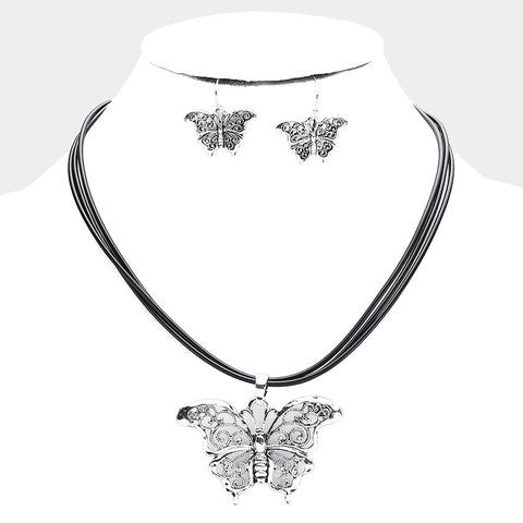 Fashion Butterfly Necklace Set