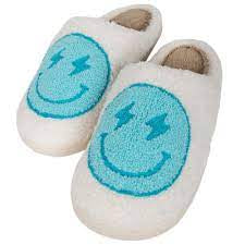 Katydid Blue Lightening Happy Face Slippers