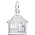 Sterling Silver Flat House Charm