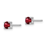 Sterling Silver Round Genuine Garnet Studs