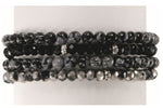 Snowflake Obsidian Bracelet Set