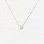 SS Single CZ Necklace 16-18”