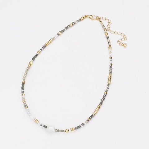 Fashion Pearl Grey Beaded Necklace