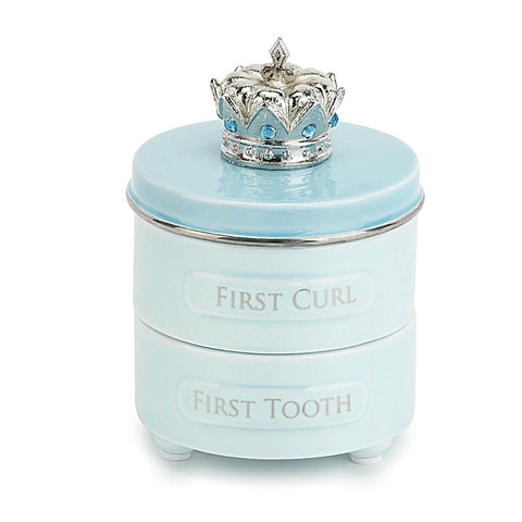 Blue First Tooth & Curl Keepsake Box