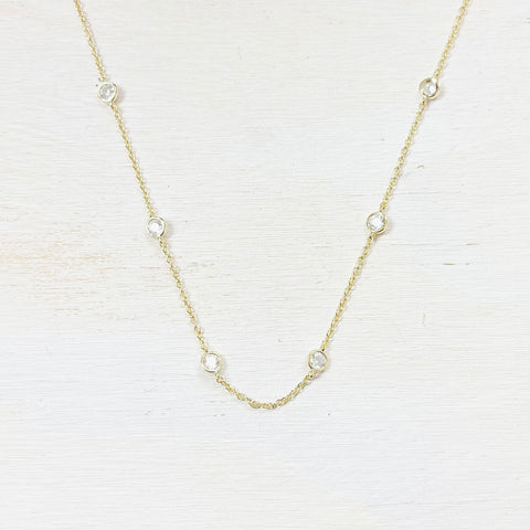 Sterling Silver CZ By the Yard Necklace