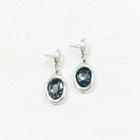 Fashion Black Stone Dangle Earrings