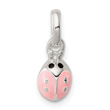 Princess Collection Sterling Silver Pink Lady Bug Necklace
