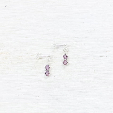 Sterling Silver Children’s Purple Earrings