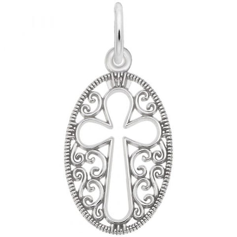 Sterling Silver Filigree Cross Charm