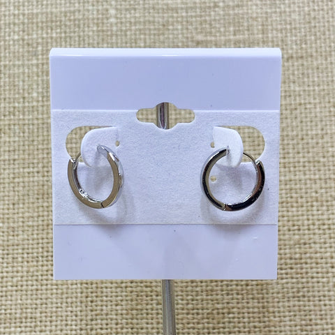 Silver Tone Smooth Mini Hoop