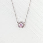 Silver Tone Halo Sparkle Fashion Necklace