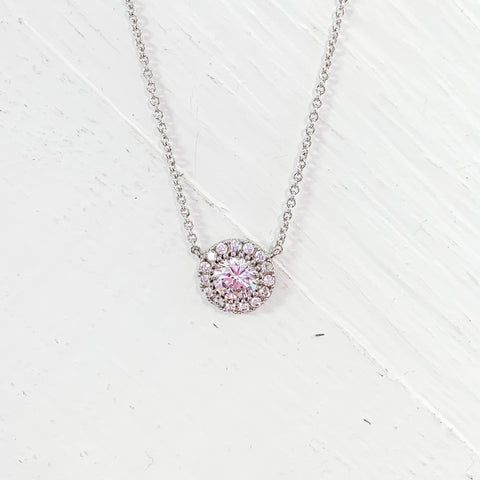Silver Tone Halo Sparkle Fashion Necklace