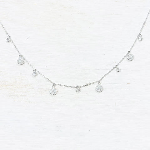 Sterling Silver CZ Drop Necklace