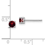Sterling Silver Round Genuine Garnet Studs