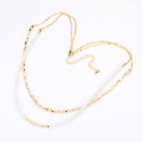 Fashion Double Layered Beaded Necklace